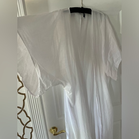 AIRY NATURAL BOHEMIAN WHITE COTTON KIMONO!! VACAY!! - Picture 5 of 9